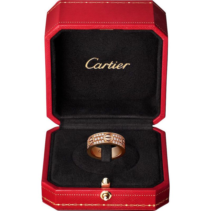 B4087600 Anillo LOVE pavé Oro rosa, diamantes Cartier