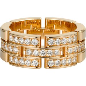 ANILLO MAILLON PANTHÈRE 3 HILERAS CON 1/2 PAVÉ