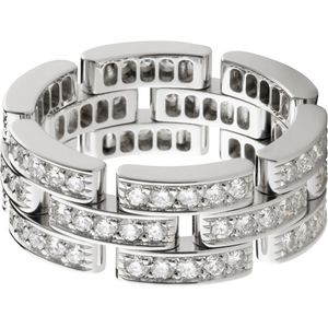 ANILLO MAILLON PANTHÈRE 3 HILERAS CON PAVÉ