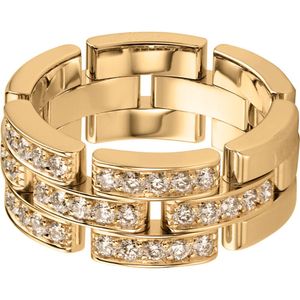 ANILLO MAILLON PANTHÈRE 3 HILERAS CON 1/2 PAVÉ