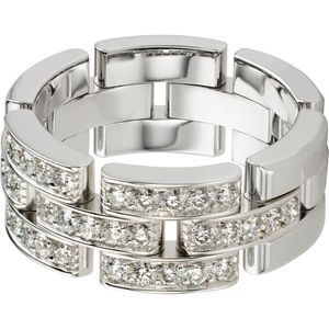 ANILLO MAILLON PANTHÈRE 3 HILERAS CON 1/2 PAVÉ