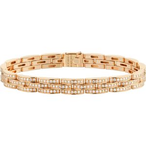 PULSERA MAILLON PANTHÈRE FINO 3 HILERAS CON PAVÉ