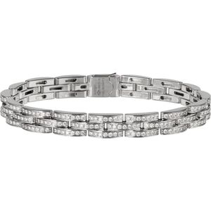 PULSERA MAILLON PANTHÈRE FINO 3 HILERAS CON PAVÉ