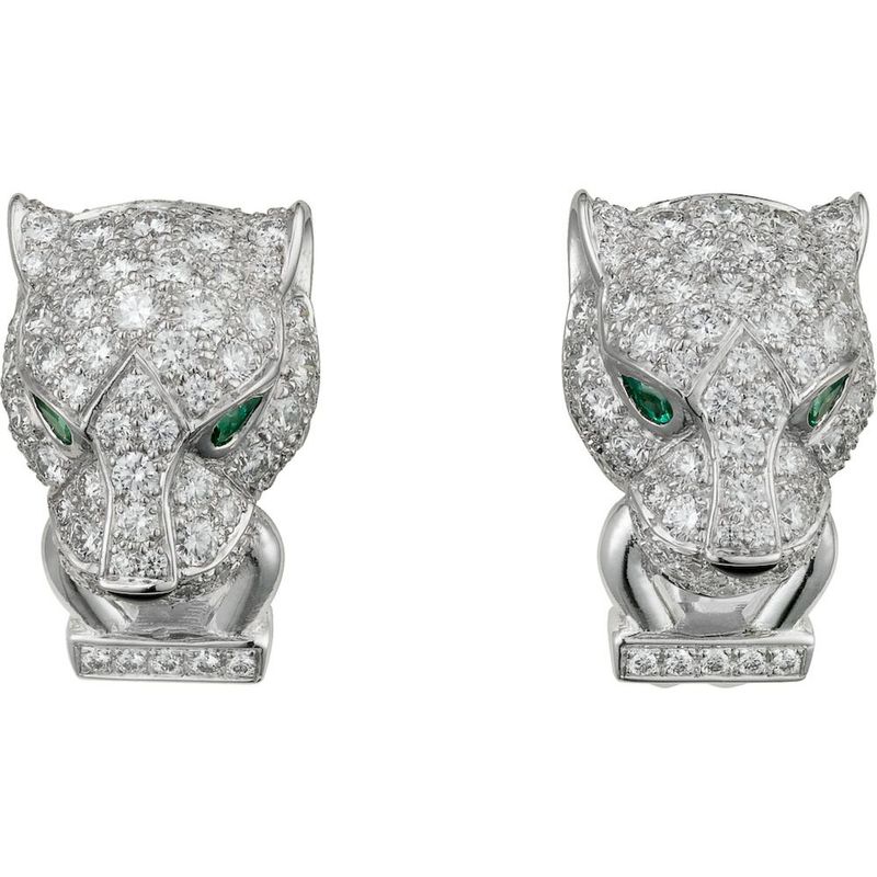 N8503200 Pendientes Panthère de Cartier Oro blanco, diamantes