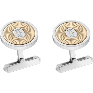 MANCUERNILLAS LOGO DOBLE C DE CARTIER MOTIVO SOLEIL ORO DE 18 QUILATES Y PLATA 925/1000