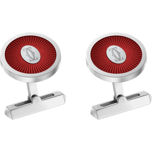 GEMELOS LOGO DOBLE C DE CARTIER MOTIVO SOLEIL LACA BURDEOS