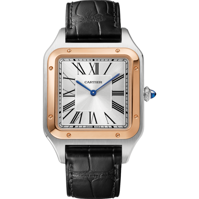 W2SA0017 Reloj Santos-Dumont Tamaño XL, oro rosa y acero